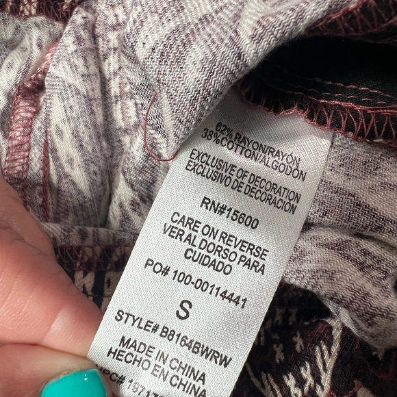 Democracy Skyrise Border Print Cropped Pant in‎ Amber Spice Size Small NEW Boho - Picture 11 of 15